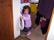 Safhia helping with the laundry