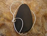 Example 'Satin' effect wire wrapped black pendant