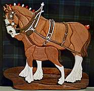 Clydesdale and Foal Intarsia Finished (Medium)