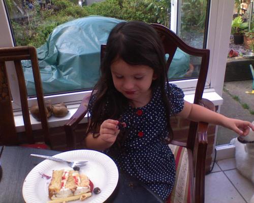 Safhia enjoying my birthday cake